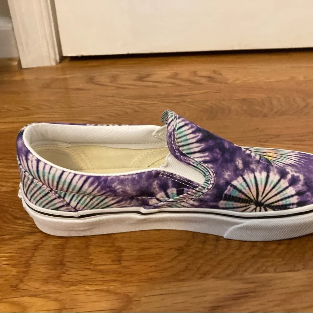 Vans Purple Tie-Dye Slip-On Shoes - Picture 6 of 7